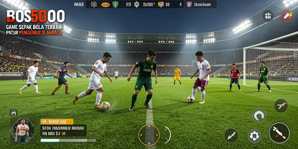 Tampilan gameplay menarik di <strong>BOS5000</strong> dengan aksi sepak bola yang penuh tantangan.