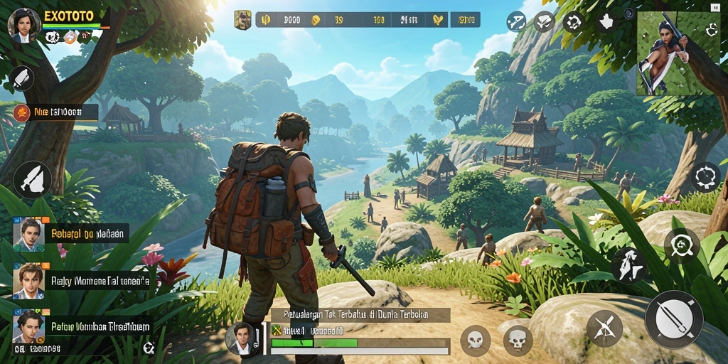Tampilan gameplay menarik di dunia terbuka EXOTOTO.