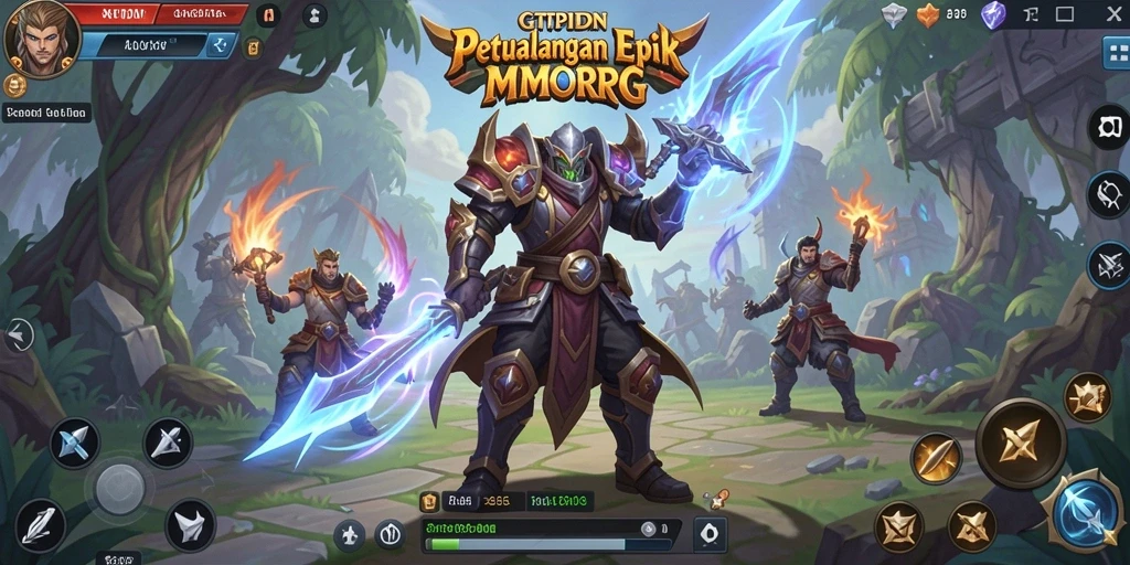 Screenshot GTPIDN menunjukkan aksi epic dalam pertempuran MMORPG.