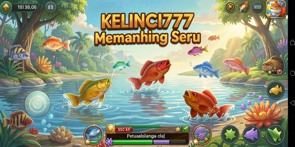 Screenshot gameplay KELINCI777 menunjukkan momen seru saat menangkap ikan.