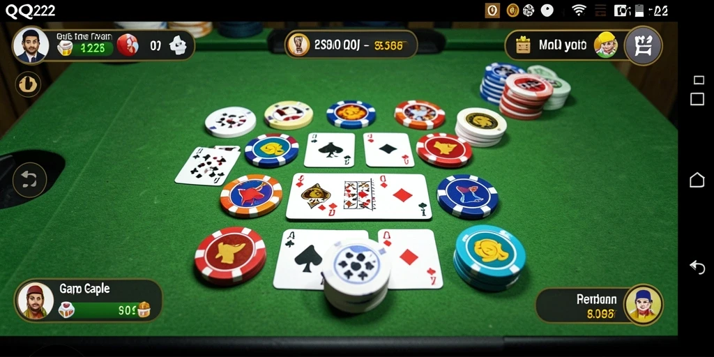 Tampilan gameplay Gaple yang seru dan interaktif di QQ222.