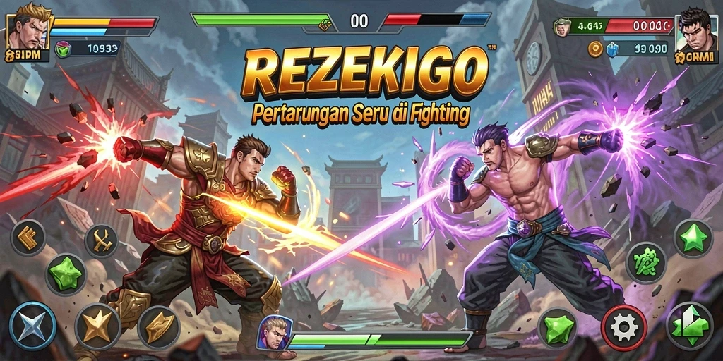 Gameplay seru REZEKIGO menunjukkan pertarungan yang mendebarkan.