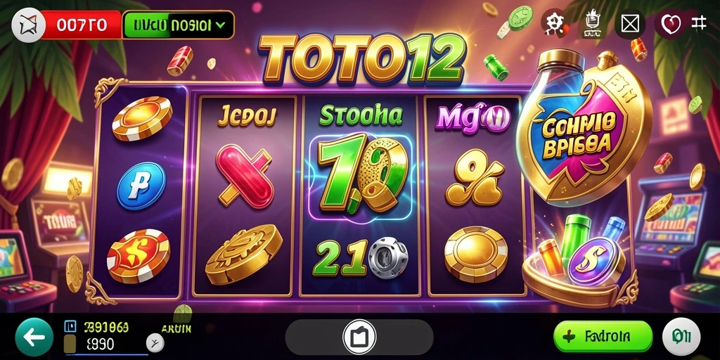 Tampilan gameplay TOTO12 dengan slot yang menarik dan fitur bonus.