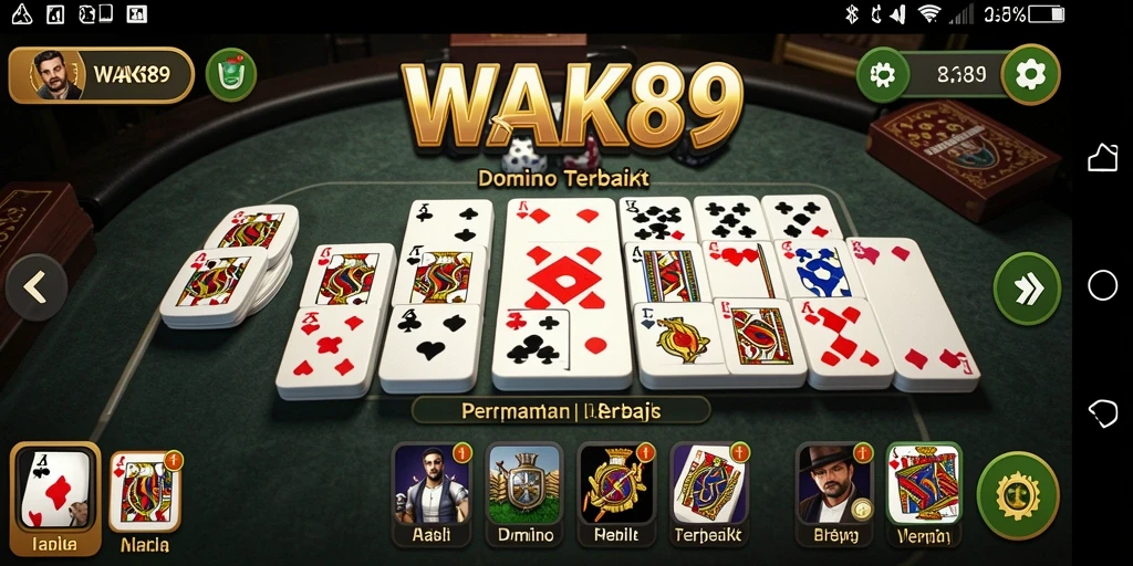 Tampilan gameplay seru dari WAK89 yang menampilkan permainan Domino.