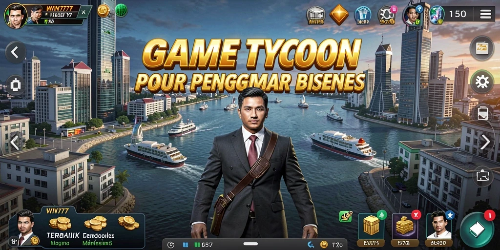 Tangkapan layar gameplay WIN777 menampilkan pengalaman manajemen bisnis yang mendalam.