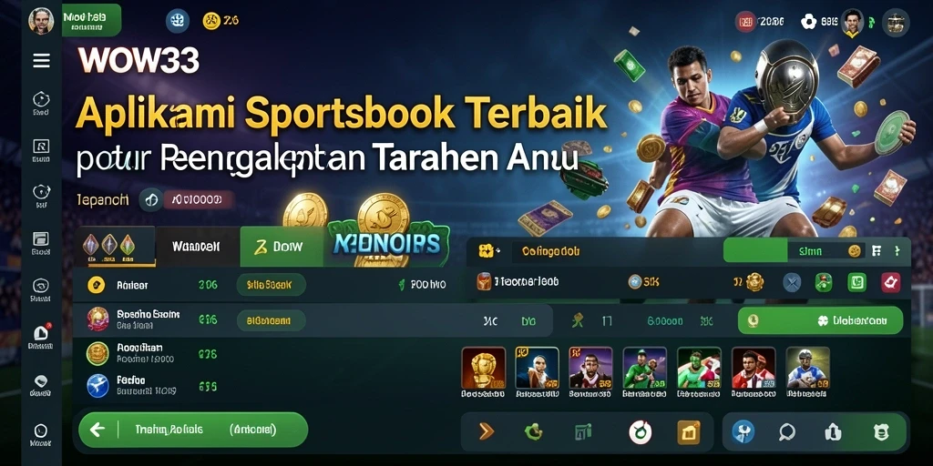 Tampilan antarmuka WOW33 dengan berbagai pilihan taruhan olahraga.